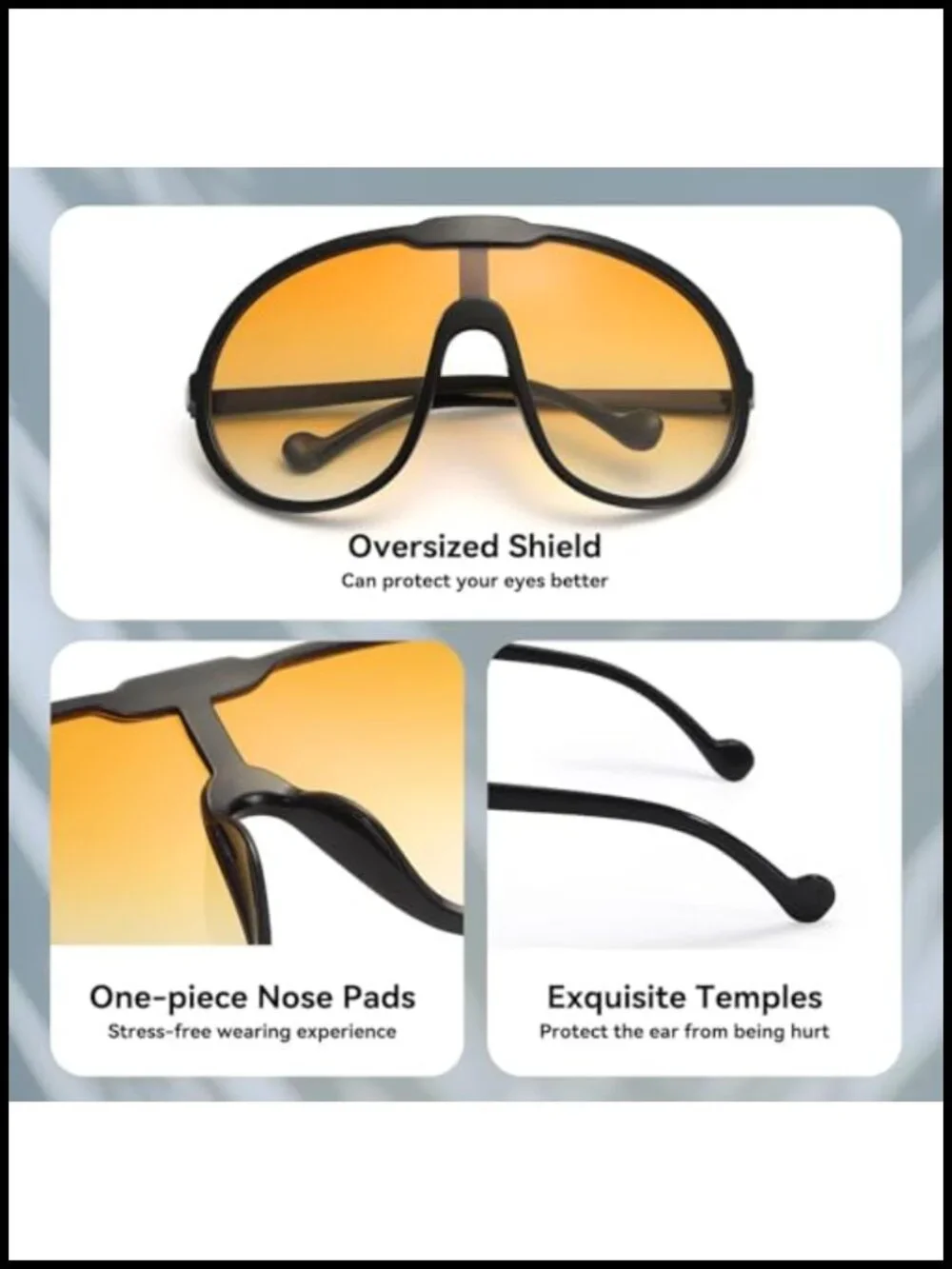 Oversized One Piece Shield Sunglasses UV400 UV Protected Wrap Around Adult